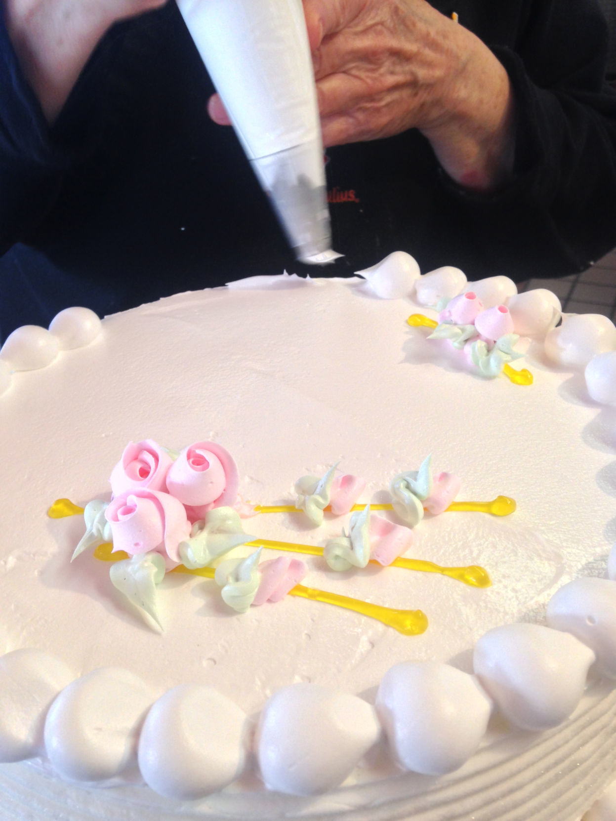 Pretty cake in progress
